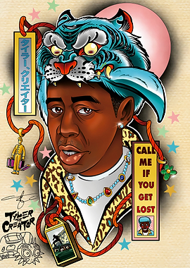 Tyler, The Creator Tiger Hat Portrait