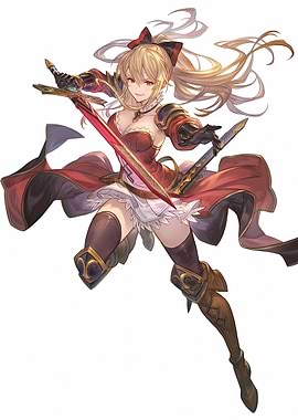 Anime Warrior Woman with Swords