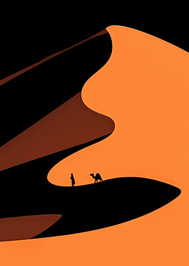 Desert Caravan Silhouette