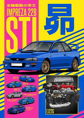 Subaru Impreza STI 22B Poster