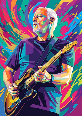 David Gilmour Playing Guitar