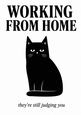 Black Cat Working From Home
