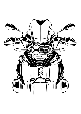 Motorcycle Front View Illustration