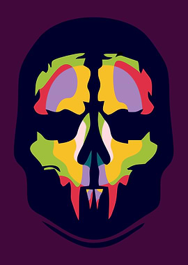 Colorful Ghost Mask Pop Art