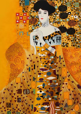 Portrait of a Woman in Golden Dress