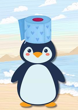 Penguin with Toilet Paper