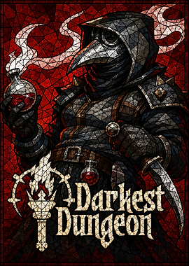 Darkest Dungeon Plague Doctor Stained Glass