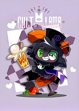 Cult of the Lamb Character with Drink