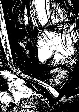 Intense Warrior with Sword