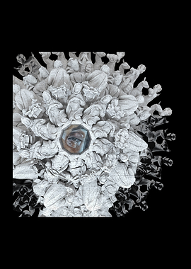 Abstract Eye Sculpture with Figures