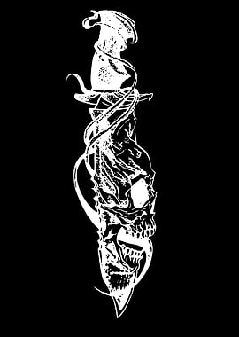 Skull and Dagger Illustration