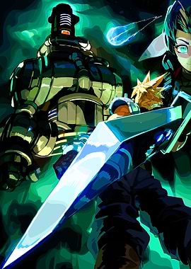 Cloud Strife and Sephiroth in battle