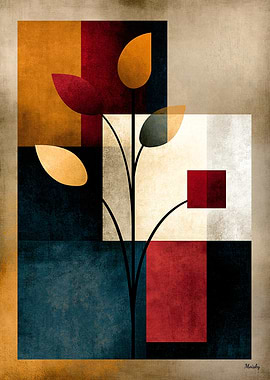 Japandi Ikebana Modernism No. 50 – Quiet Luxury Zen Wall Art