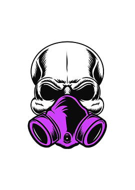 Purple Gas Mask Skull