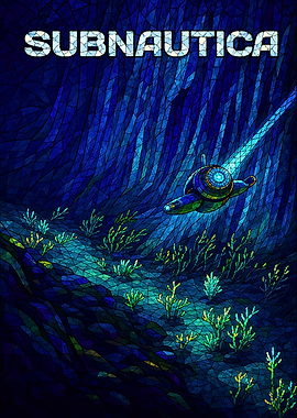 Subnautica Submarine in Deep Blue Ocean