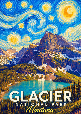 Glacier National Park Montana Starry Night