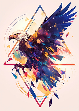 Abstract Eagle with Geometric Shapes