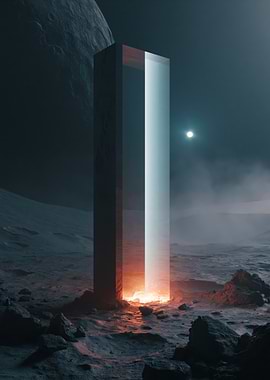 Monolith on a Lunar Landscape