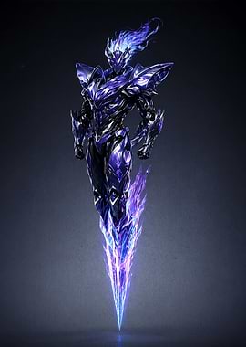 Futuristic Warrior with Energy Aura