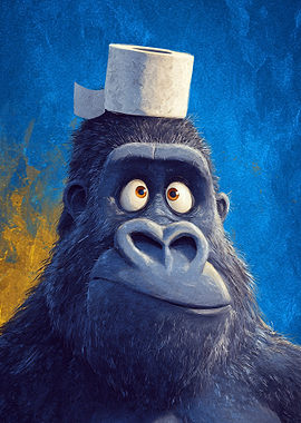 Gorilla Wearing Toilet Paper Hat