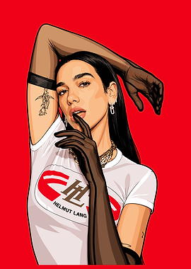 Dua Lipa Pixel Art Portrait