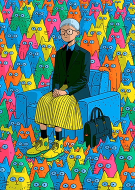 Person in a Chair Surrounded by Cats