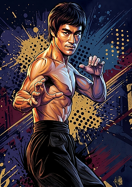 Bruce Lee in Action Pose