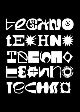 Techno Typography Art