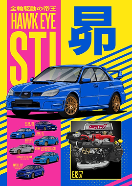 Subaru Impreza WRX STI Hawk Eye Poster