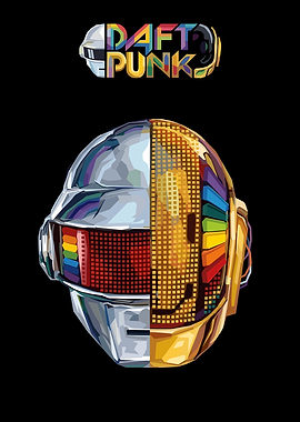 Daft Punk Helmets Wpap Pop Art