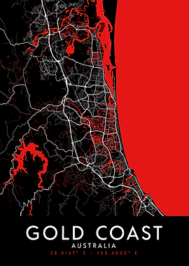 Gold Coast Dark Map