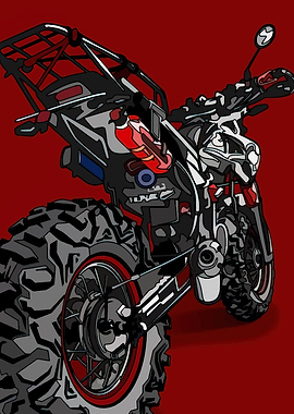 Off-road motorcycle rear view