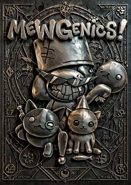 Mewgenics! Embossed Metal Art