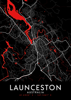 Launceston Dark Map