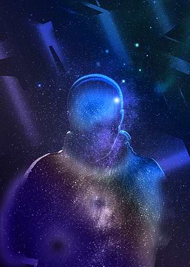 Cosmic Silhouette of a Person