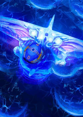 Futuristic Blue Orb and Weapon