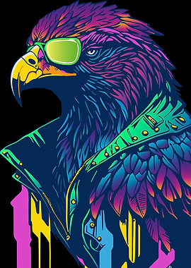Cool Eagle Wearing Sunglasses and Jacket