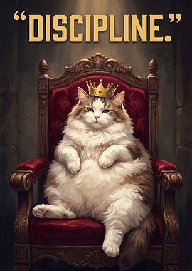 King Cat with Crown and 'Discipline'
