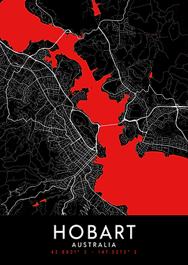 Hobart Dark Map