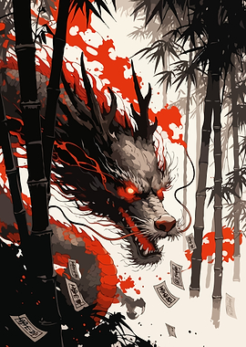 Dragon in Bamboo Forest