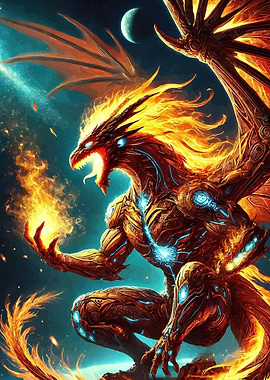 Fiery Dragon in Cosmic Setting