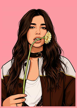 Dua Lipa with Flower