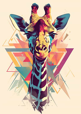 Geometric Giraffe Portrait