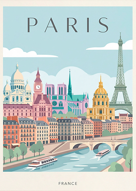 Paris Cityscape with Landmarks