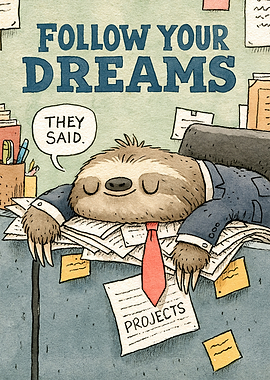 Sloth Sleeping on Projects Pursuing His dreams