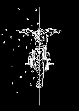Minimalist Motorcycle Line Art