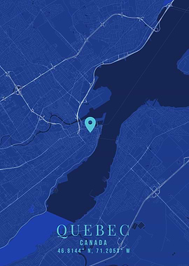 Quebec City Map with Location Pin
