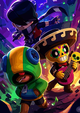 Brawl Stars Characters Playing Music