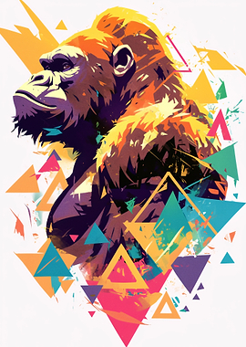 Gorilla with Geometric Shapes