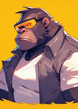Cool Gorilla Wearing Sunglasses